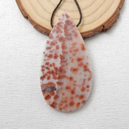 Wholesale 1Pcs Water Drop Shape Ocean Jasper Gemstone Making Jewelry Pendant 55x28x5mm 13.3g