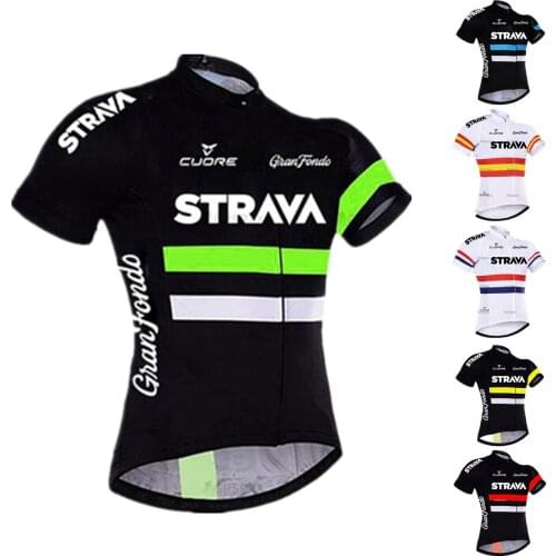 2021 STRAVA Men Cycling Jersey MTB Jersey Bicycle Team Cycling Shirts Short Sleeve Bike Wear