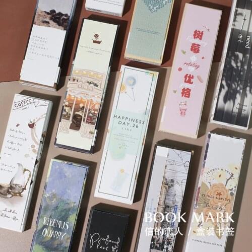 30pcs / 1lot Cartoon Coffee Forest Milk Tea Paper bookmarks message Cards bookmark for books/Share/book markers/stationery