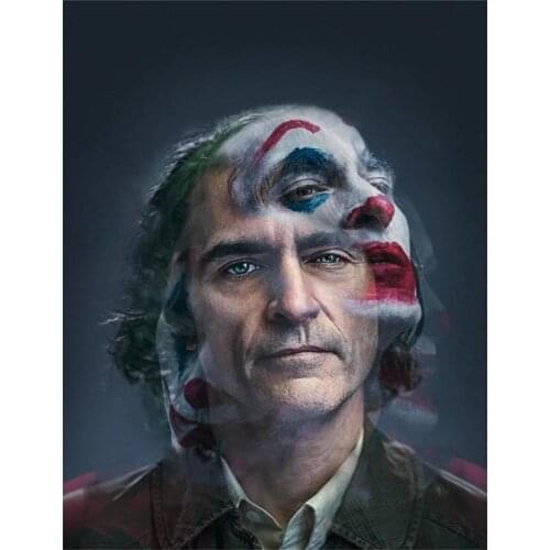 5D DIY Full Round Diamond Painting "Joaquin Phoenix" Cross Stitch Joker 3D Embroidery Rhinestone Mosaic Home Decor Art Y625