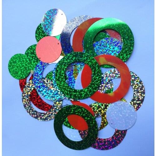 500g Large Round Circle Sequins 50mm PVC Flat Hologram For Crafts Wedding Decoration 2pcs Set 6 Colors Available Spangles