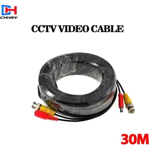 CHHSV New 100FT 30M BNC Video Power Cable for CCTV DVR Camera,BNC 30M Power video Plug and Play Cable for CCTV camera