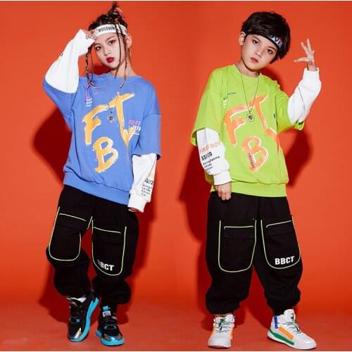 Kids Hip-Hop Performance Clothes Girls Jazz Dance Costumes Boys Street Dance Trend Suit Child Modern Catwalk Show Outfit DWY4977