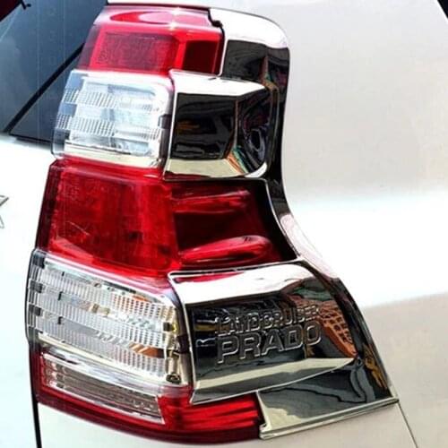 For Toyota Prado 150 2014 2015 2016 2017 ABS Chrome Car Rear Tail Light Lamps Mouldings Tail Light Frame Car Accessories
