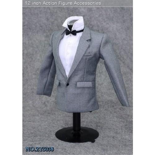 New and Improved ZYTOYS ZY5038 1/6 Scale Male Figure Accessory Grey Suit Clothes Set Fit 12" PH HT Action Figure Body Best Sell