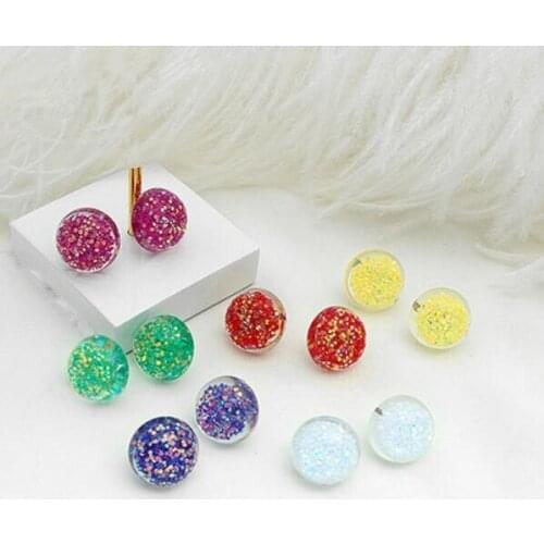 Ey1160 Korea Vintage Handmade Glass Starry sky Earrings Colorful Gravel Candy Color Colored paper Earrings Female Charm jewelry