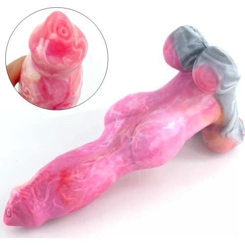 Animal Knot Dildo Anal With Suction Cup Cute Pink Realistic Dog Dildo Simulation Penis Sex Toy For Woman Lesbian Strapon Dick 18