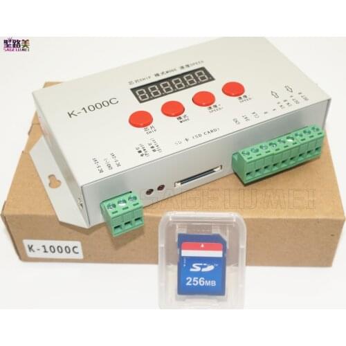 DC5V-24V K-1000C controller (T-1000S Updated)WS2812B,WS2811,APA102,SK6812,2801 LED 2048 Pixels Program Controller Free shipping