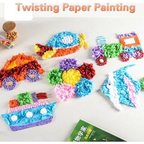 DIY Transportation Craft Toys For Children Rainbow Paper Girl Handicraft Kindergarten Funny Arts Craft Kids Gift For Baby Boy