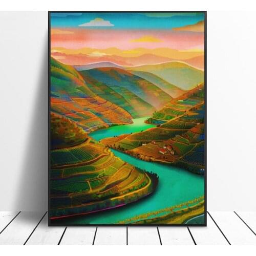 Douro Valley Canvas Painting Art Print Poster Picture Wall Modern Minimalist Bedroom Living Room Decoration