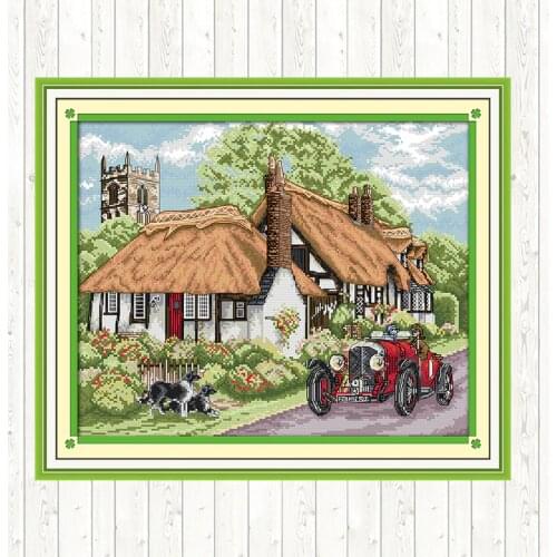 Beautiful Home Cross Stitch Patterns 14CT 11CT Printed Canvas DIY Embroidery Needlework Sets DIY Handmade Count Cross-stitch Set