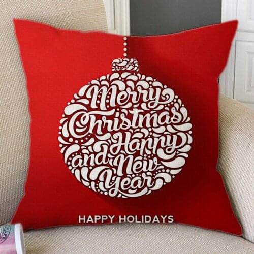 Red Christmas Decorations For Home 2017 Pillow Cover Christmas Tree ball Boot Cotton Linen Indoor Floor Decorative Pillow Case