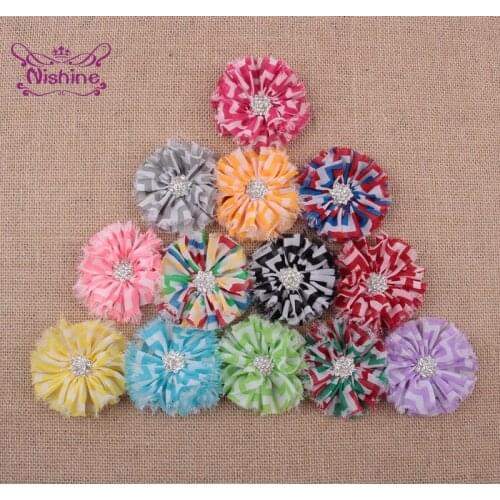 5pcs/lot Maple Leaf Shaped Rhinestone Flower Accessories DIY Handmade Floral Headband with Wavy Stripe Backdrops Decorations