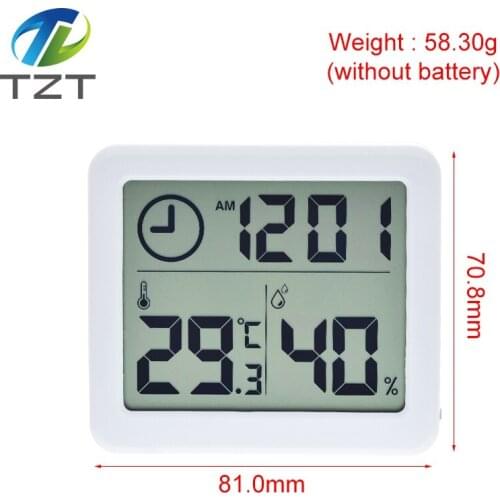 Multifunction Thermometer Hygrometer Automatic Electronic Temperature Humidity Monitor Clock 3.2inch Large LCD Screen