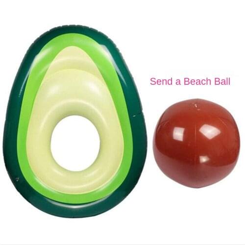 Adult Inflatable Avocado Swimming Ring Free Beach Ball Pineapple Floating Bed Water Floating Row Pvc Thick Fruit Style