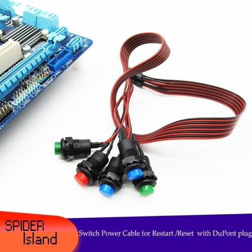 Desktop DIY Computer Installed Bare Metal DIY 12MM Cable Chassis switch Reset POWER with DuPont Plug Wire 50cm