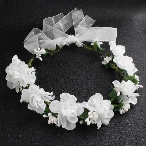 New Vintage Romantic Yarn Flowers Hairbands For Women Kids Sen Family Wreath Beach Wedding Headwear Bridesmaid Hair Decoration