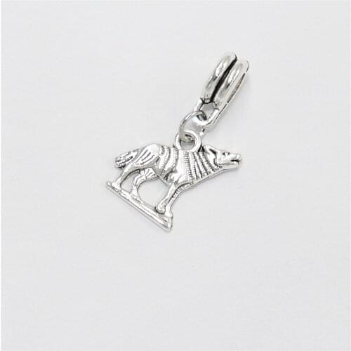 Wholesale Bulk Beads 12pcs Wolf Charms Pendants Suitable for Womens Necklace Bracelets Jewelry Making