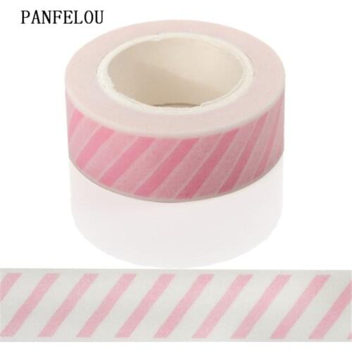 PANFELOU 1.5CMx10M Diagonal stripes Dividing Stickers border masking adhesive paper washi tape DIY Scrapbooking Hand account