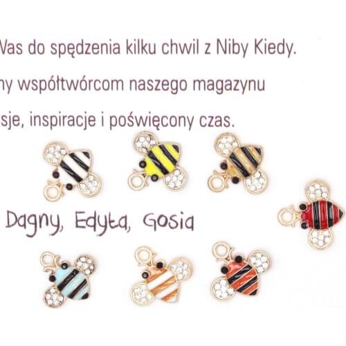 10pcs/lot 17*18MM New Cute bee Charm Pendants animal Enamel Mosaic rhinestones for DIY Earring Jewelry Handmade Finding XL724