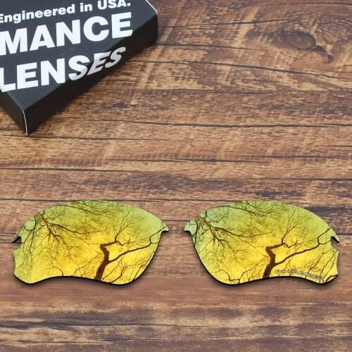 ToughAsNails Resist Seawater Corrosion Polarized Replacement Lenses for Oakley Flak Draft Sunglasses Gold Mirrored