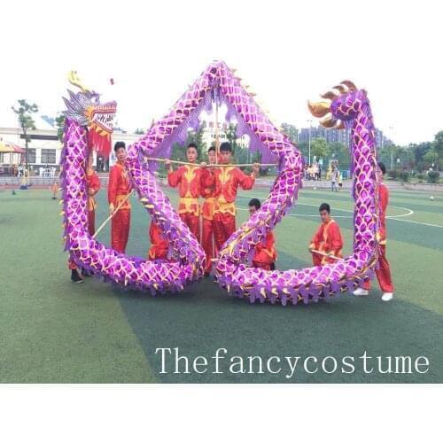 13m Length Size 5 Gold-plated 10 student Chinese DRAGON DANCE ORIGINAL Dragon Chinese Folk Spring Festival party Costume