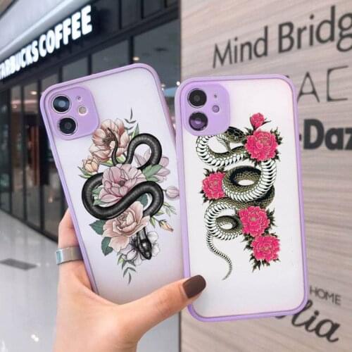 Simple Lavender Purple Flowers luxury design Phone Case matte transparent For iphone 7 8 11 12 plus mini x xs xr pro max cover