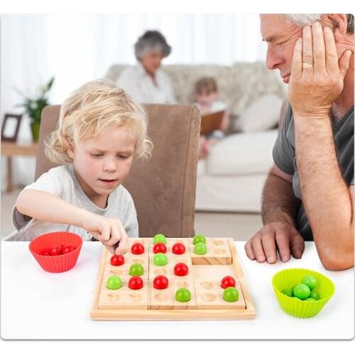 Rainbow Wooden Clip Go Game Set Dot Bead Board Game Toy Rainbow Clip Bead Montessori Educational Toys