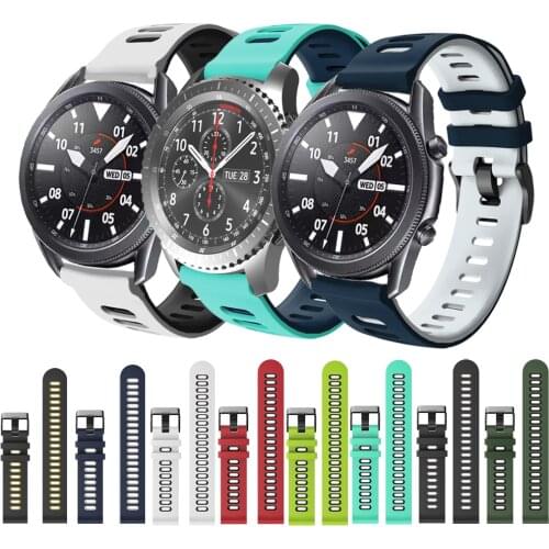 22mm Silicone Strap For Samsung Gear S3 Frontier/Classic/Galaxy watch46/3 45 Smart watch Wristband Quick replacement Accessories