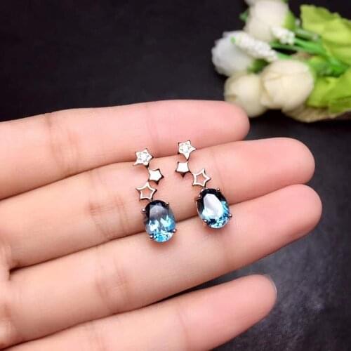 Natural And Real Topaz gemstone earrings S925 silver earrings women fashion earrings New year gift
