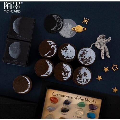 Planet Moon Series Mini Cute Wooden Rubber Stamps Diy Diary Stamps Set For Diy Craft Card Making Planner Scrapbooking