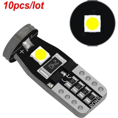 10Pcs 12V 6000K T10 Led Canbus W5W Led Bulbs 168 194 White Signal Lamp Dome Reading License Plate Light Car Interior Lights