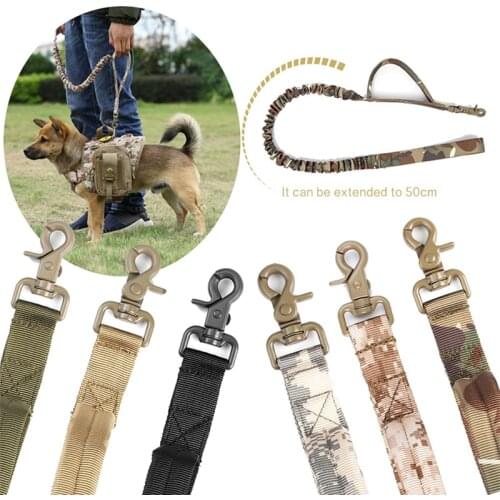 Tactical Dog Harness Leash 2 Handle Quick Release Durable Nylon Elastic Leads Rope Military Dog Training Leashes for Cat Dogs