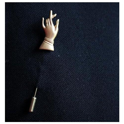 Vintage Victorian Hand Shape Long Lapel Pin Brooch 1960s Antique Jewelry Brooches Accessories