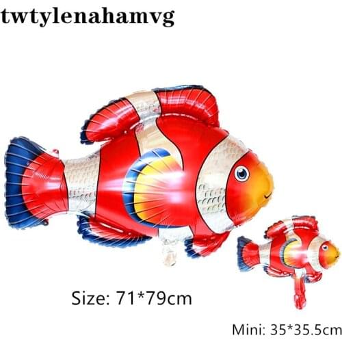 Colorful New Marine Fish Balloon Beach Party Birthday Decoration Aluminum Foil Balloon Childrens Self-Sealing Toy Ball