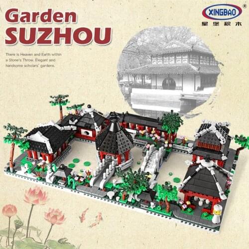 XingBao NEW 01110 Classic Chinese Architecture 6In1 2479pcs Suzhou Garden Building Blocks Bricks Adults Toys Home Decoration