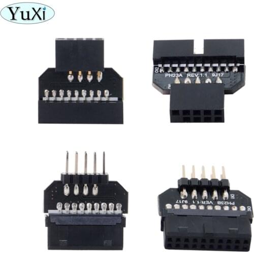 YuXi 1PCS USB 2.0 9Pin Housing to Motherboard USB 3.0 20pin Header Female Adapter