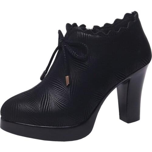2020 New Deep Mouth Spring Shoes Women Pumps Black Shoes Woman Catwalk Show Work Shoes High Heels 10 / 8.5 / 6Cm Plus Size 32-43