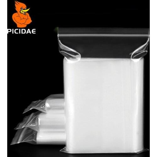 0.20mm Zip Lock Grip Transparent Plastic Packaging Bags Food PE Grade Snacks Candy Baking Medical Self Sealing Storage Package