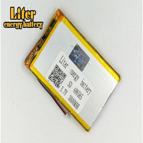 1.25MM 2pin connector Cheap 406585 3.7v 3600mah rechargeable lithium polymer Tablet PC Digital Products battery
