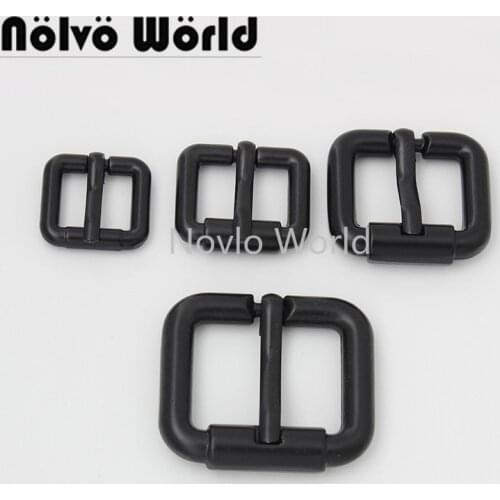 10-50 pieces dark black 4 size 12-16-19-25mm wide belt strap metal pin buckles Men Laptop bag strap webbing adjust pin buckle