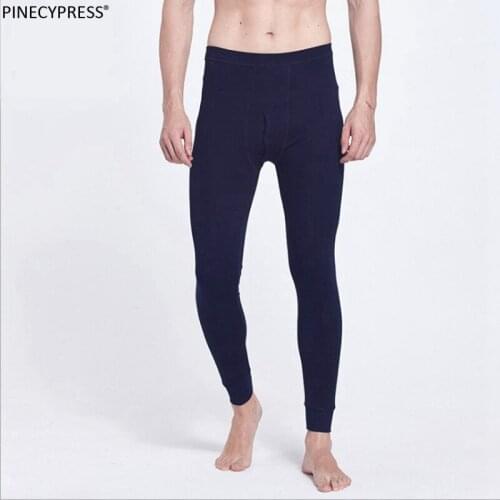 100% Cotton Men Underpants Leggings Solid Under Trousers Male Long Johns Spring Autumn Man Pajama Pants Underwear Bottoms
