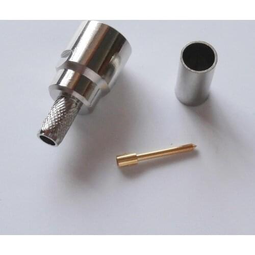 1 Pcs RF Coax Connector Socket FME Male Plug Crimp for LMR195 RG58 RG142 RG223 RG400 RF Coaxial Nickel plated BRASS