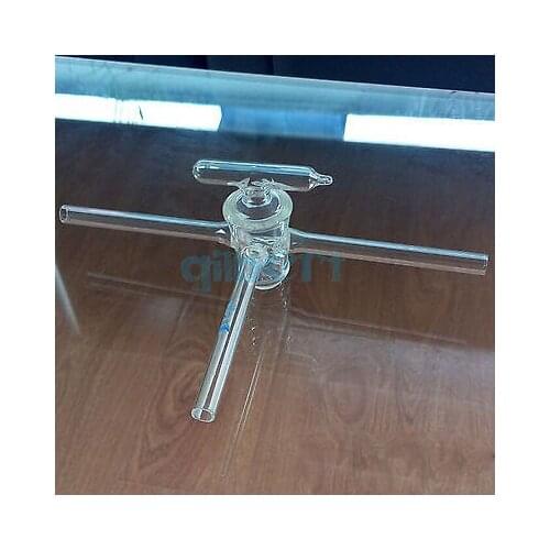 20mm Bore High Vacuum Stopcock T-Shape 3 Way Hollow Plug Laboratory Ware