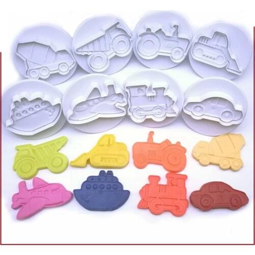 4 pcs vehicles cookie cutter cupcake pastry DIY decorating tools cake biscuit sugarcraft baking mold kitchen accessories