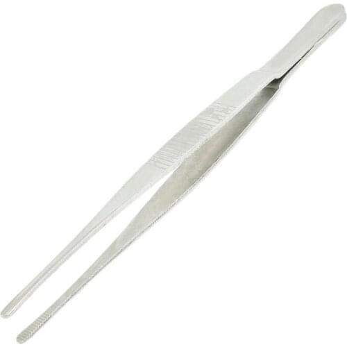 5.5" Long Silver Tone Stainless Steel Round Tip Tweezers