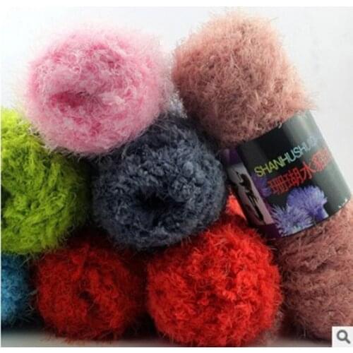 5 Ball Craft Double DK Knitting Mink velvet Crochet Coral Mink cashmere Yarn Long Hair Down Feather Wool Yarn Ball 4 ply