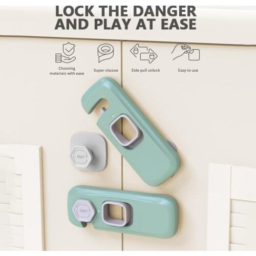 5 pcs Child Safety Lock 360° Rotation Cabinet Door Anti-pinch Security Lock For Home Kitchen Baby Protective Drawer Locks