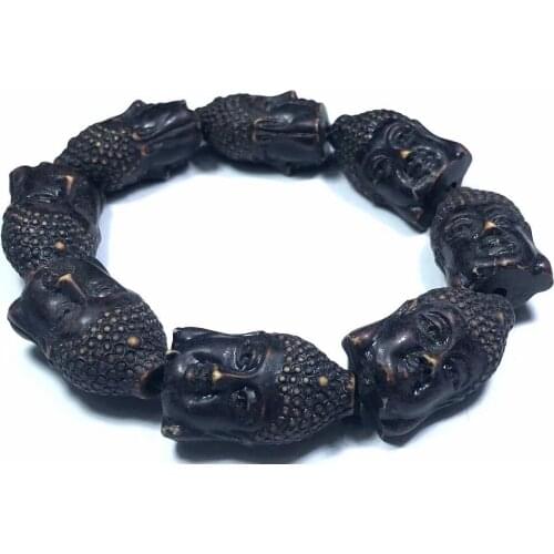 Biker Bracelet Men Women Personality Vintage Classic Buddha Totem Bangle