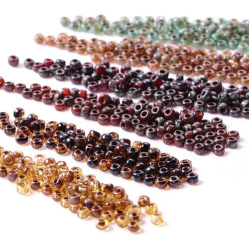 Taidian Hot11/0 Miyuki SeedBeads Japan 6/0 4mm Picasso Color 2mm 3mm Mutilcolor For Native Opaque Beadwork Jewelry10gAbout120pcs